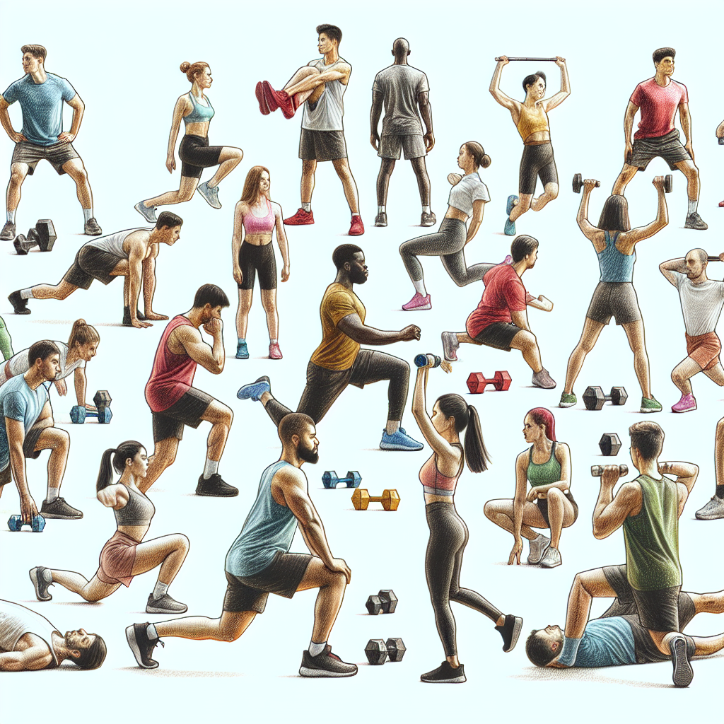 Colored-pencil illustration representing the topic: Home Workouts