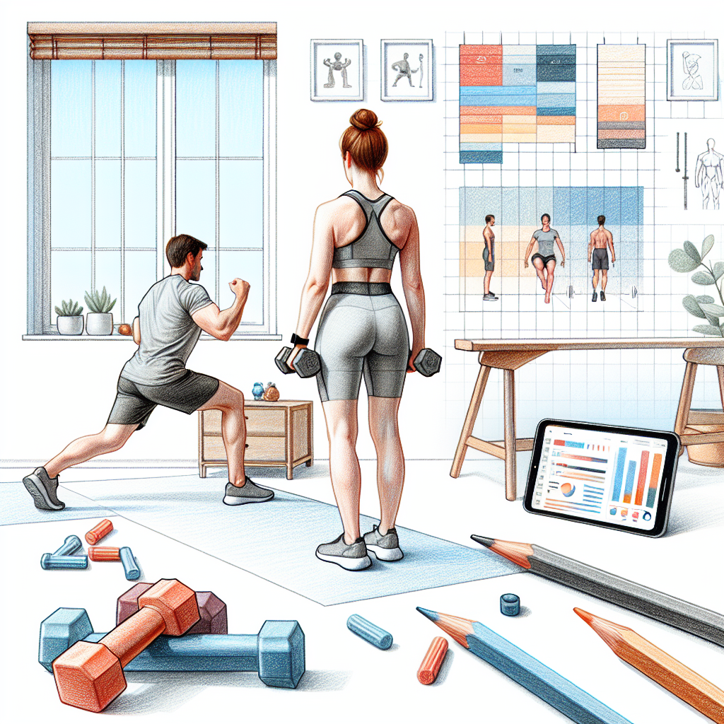 Colored-pencil illustration representing the topic: Fitness Training