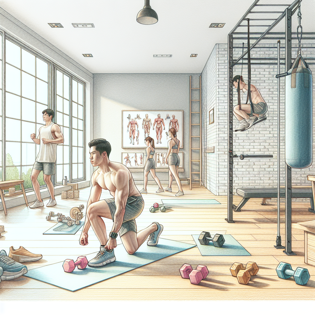 Colored-pencil illustration representing the topic: Home Fitness