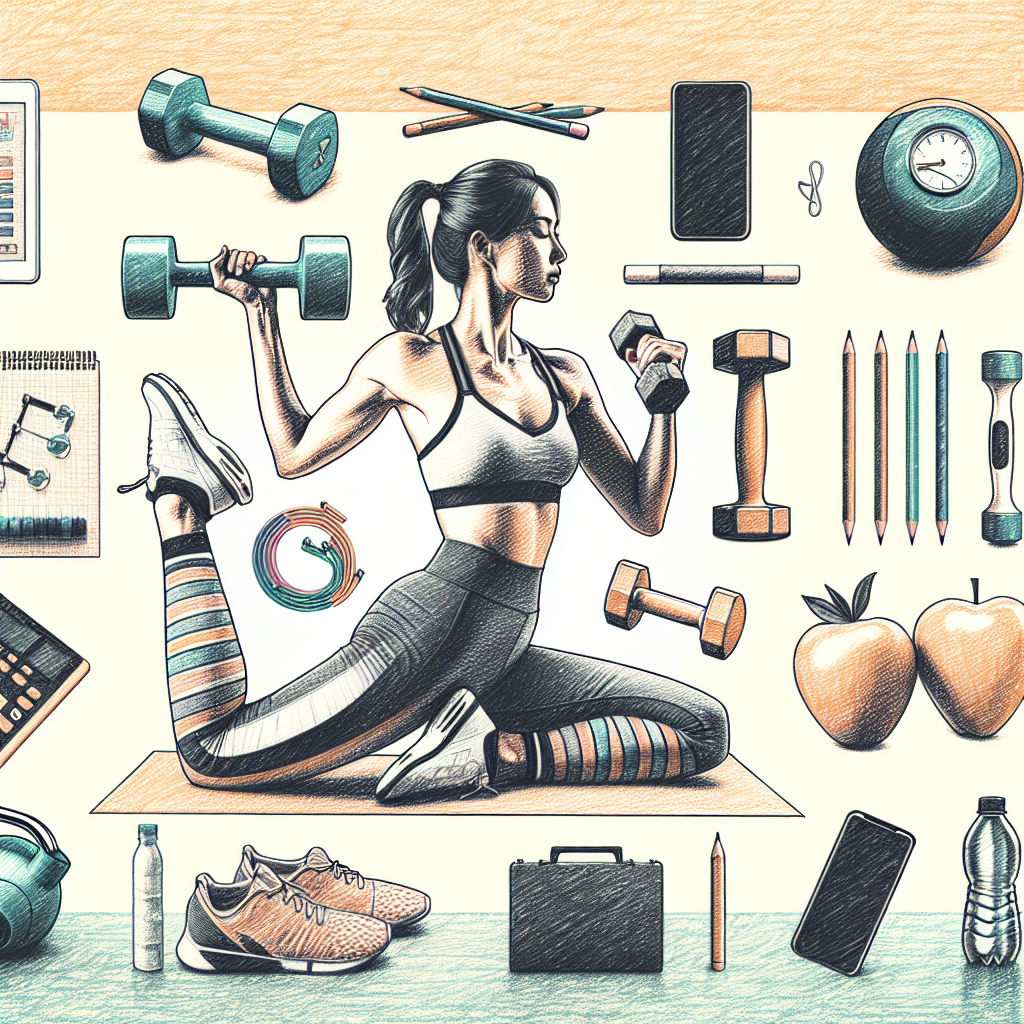 Colored-pencil illustration representing the topic: Fitness Plans