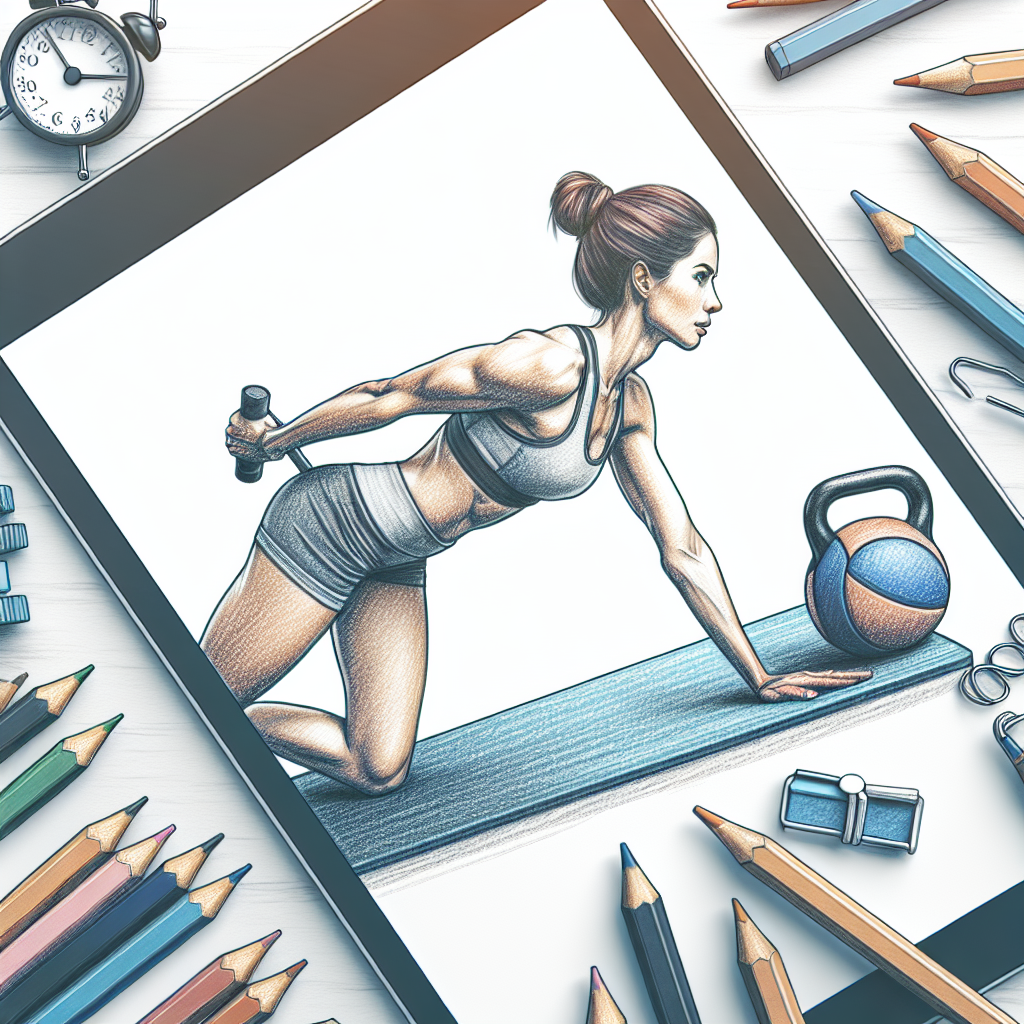 Colored-pencil illustration representing the topic: Fitness