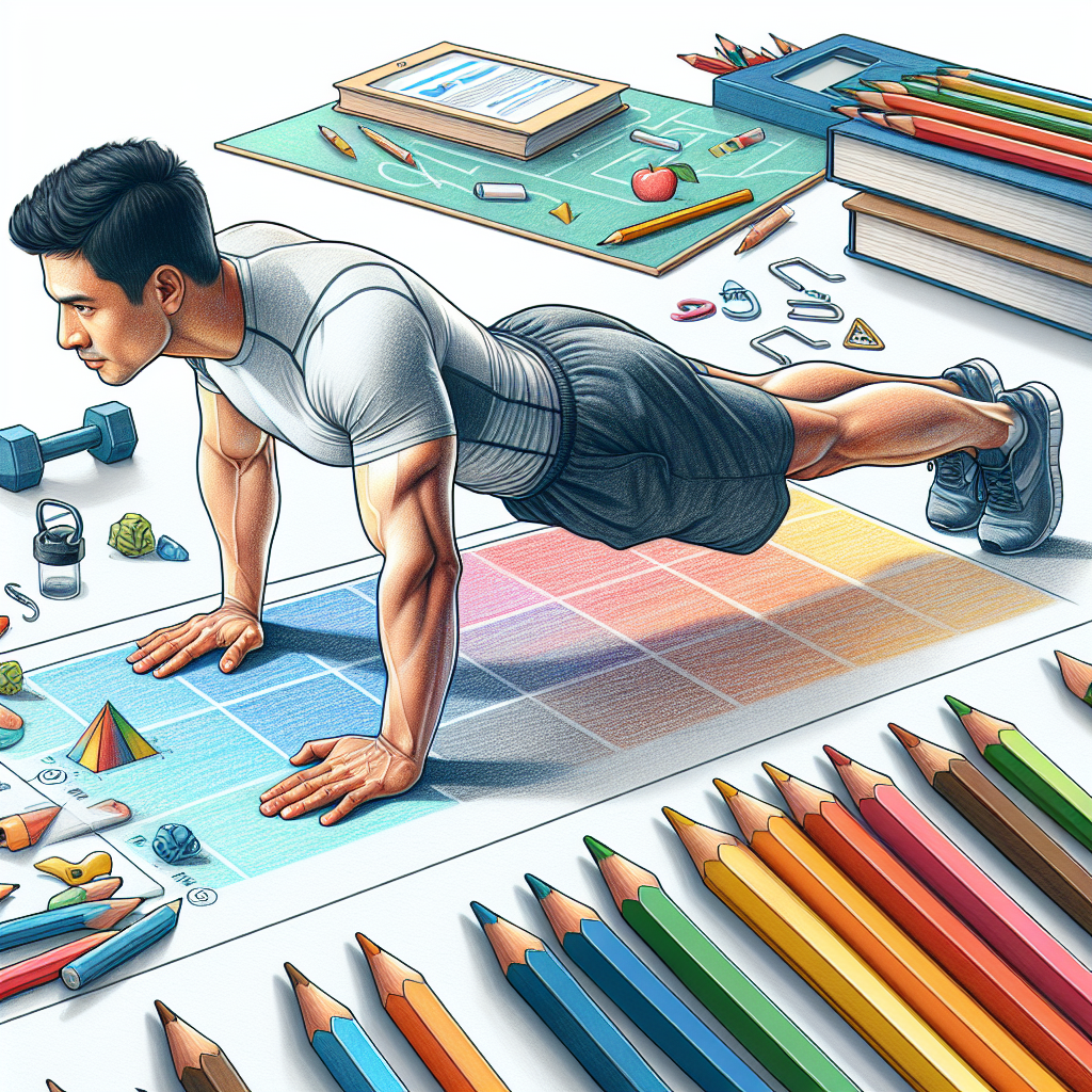 Colored-pencil illustration representing the topic: Fitness